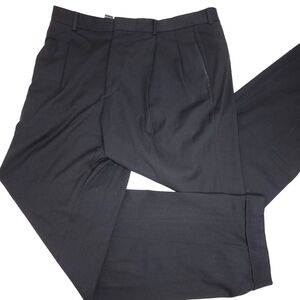 Italian Wool Blend Made Banana Republic  Men's 36L Black Pleated Formal Bottoms